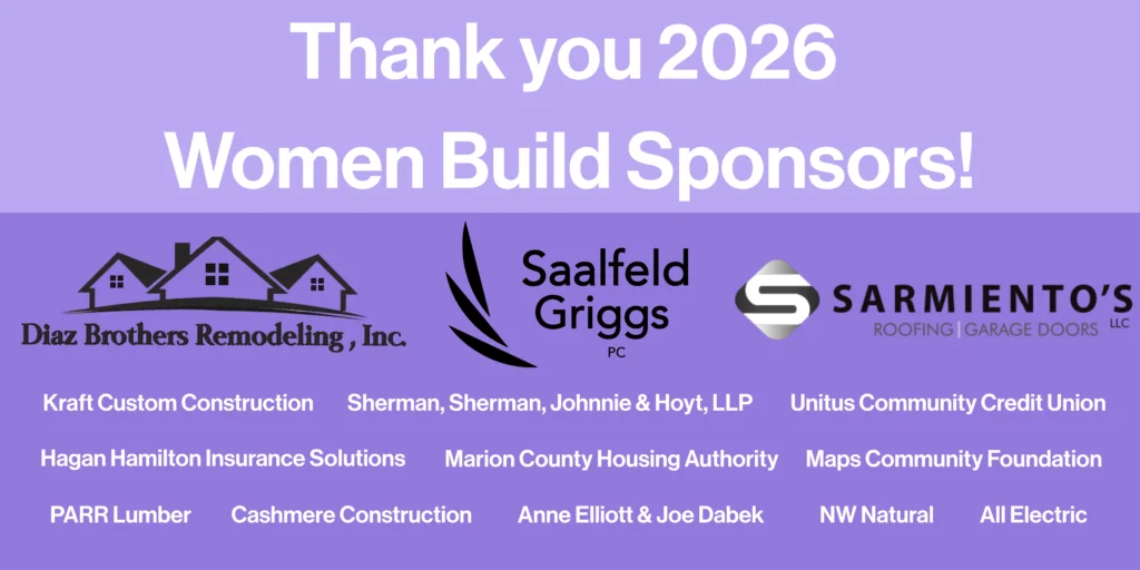 thank you 2026 women build sponsors!